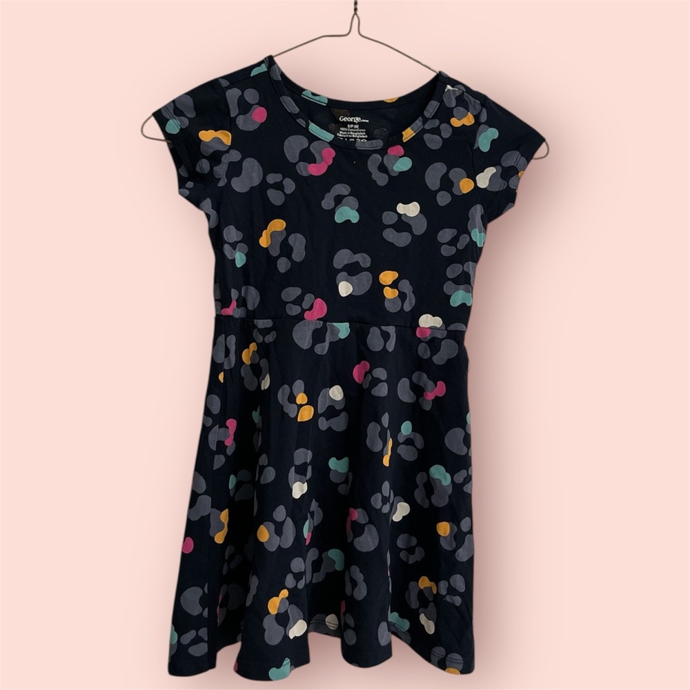 George Size S (6) Pink and Yellow Flutter Sleeve Sundress